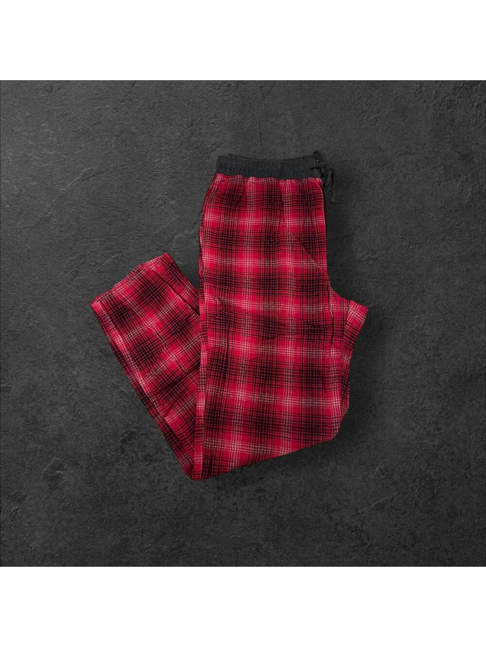Eddie Bauer Men’s Red Plaid Lounge Pants Size Large